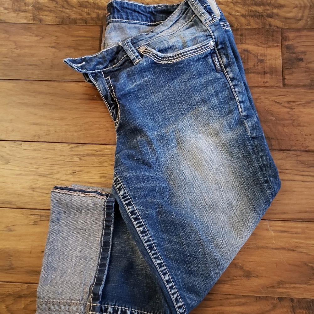 Silver Womens Tuesday Mid Capri Jeans Size 16